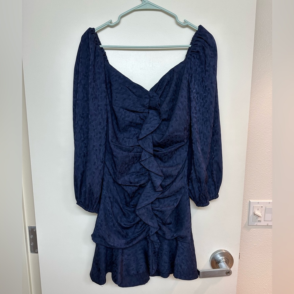 ASTR The Label Cinched Ruffle Mini Dress